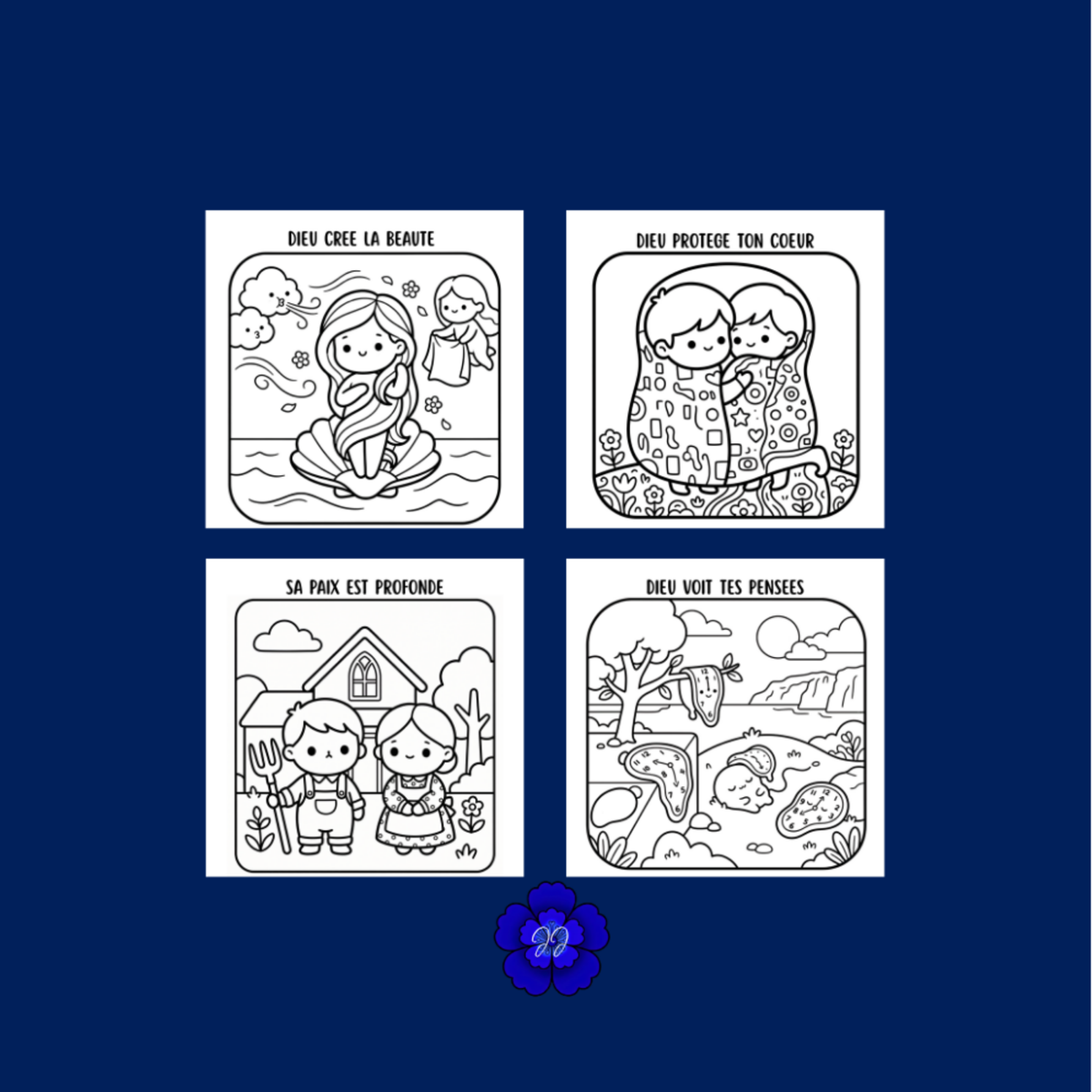 Tableaux de foi : Coloriage cozy et inspirant