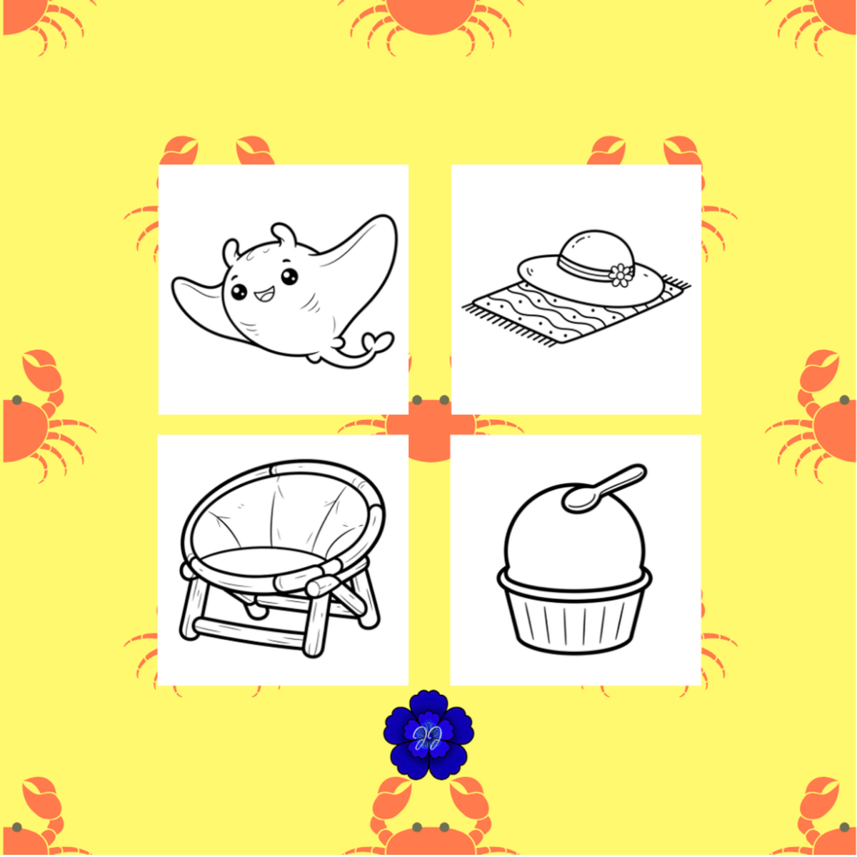 Cocotier & Transat : Coloriage cozy et apaisant