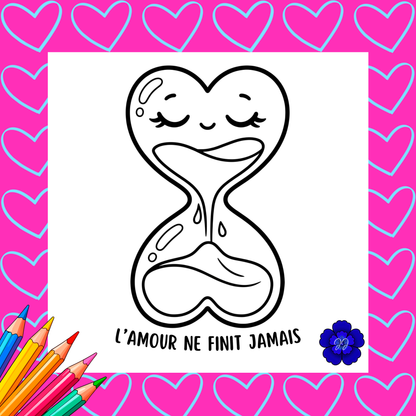 Amour Eternel : Coloriage cozy et inspirant
