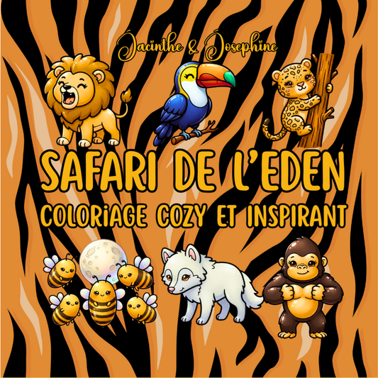 Safari de l'Eden : Coloriage cozy et inspirant