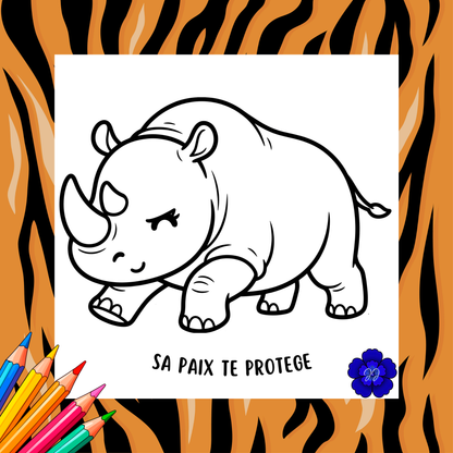 Safari de l'Eden : Coloriage cozy et inspirant