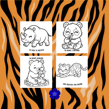 Safari de l'Eden : Coloriage cozy et inspirant