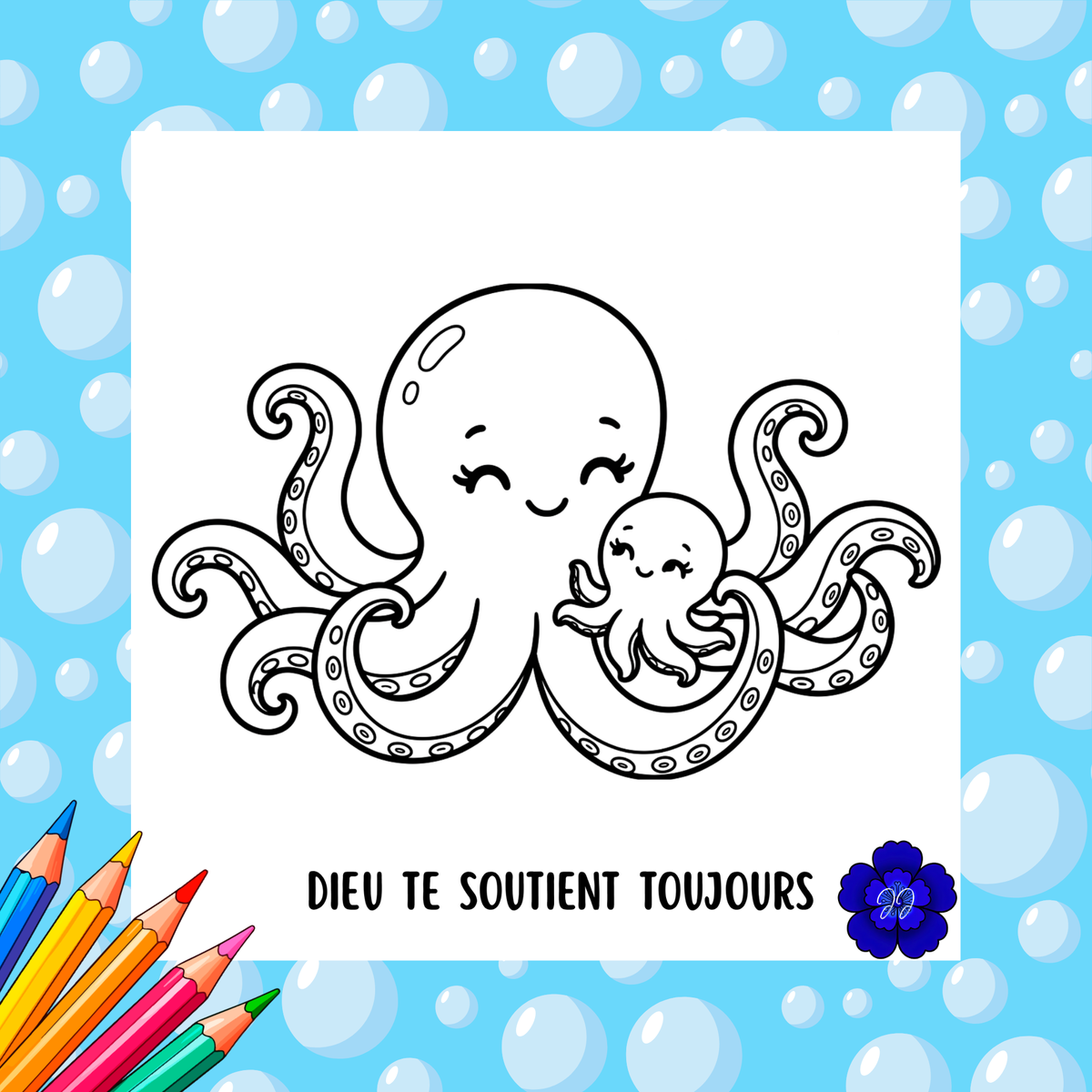 Océan de Foi : Coloriage cozy et inspirant