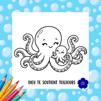 Océan de Foi : Coloriage cozy et inspirant