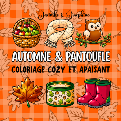 Automne & Pantoufle : Coloriage cozy et apaisant