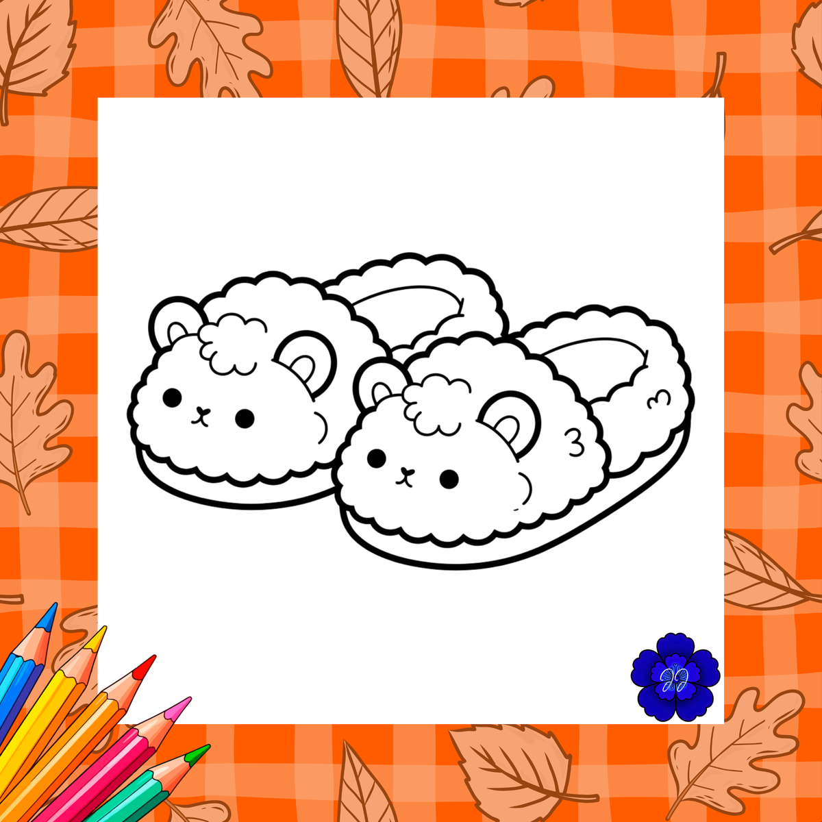 Automne & Pantoufle : Coloriage cozy et apaisant