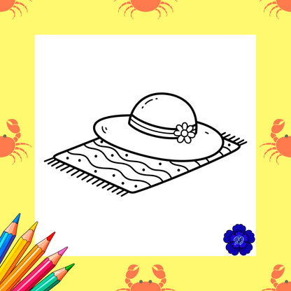 Cocotier & Transat : Coloriage cozy et apaisant