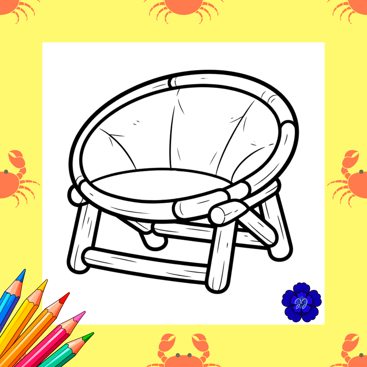 Cocotier & Transat : Coloriage cozy et apaisant