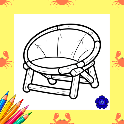 Cocotier & Transat : Coloriage cozy et apaisant