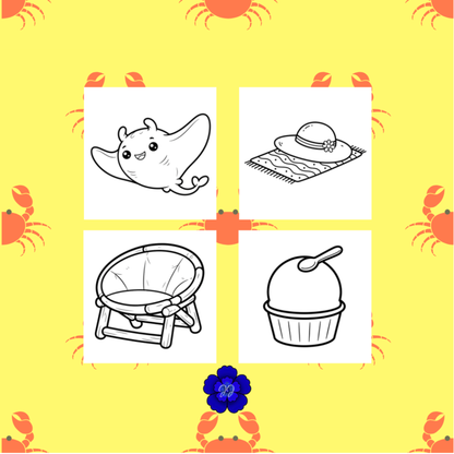 Cocotier & Transat : Coloriage cozy et apaisant